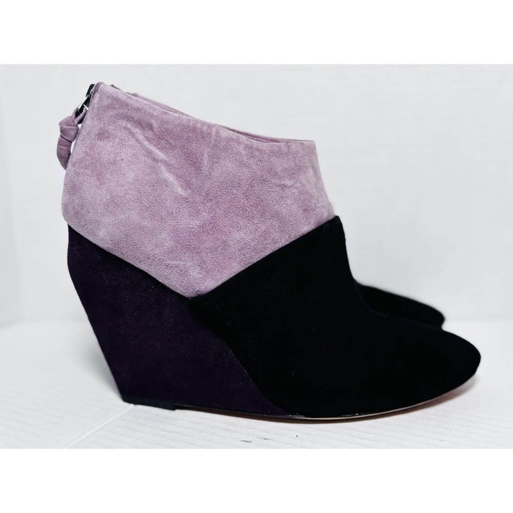 Jean-Michel Cazabat Rica Suede Wedge Ankle Booties Color‎ Block EU 38.5 US 8